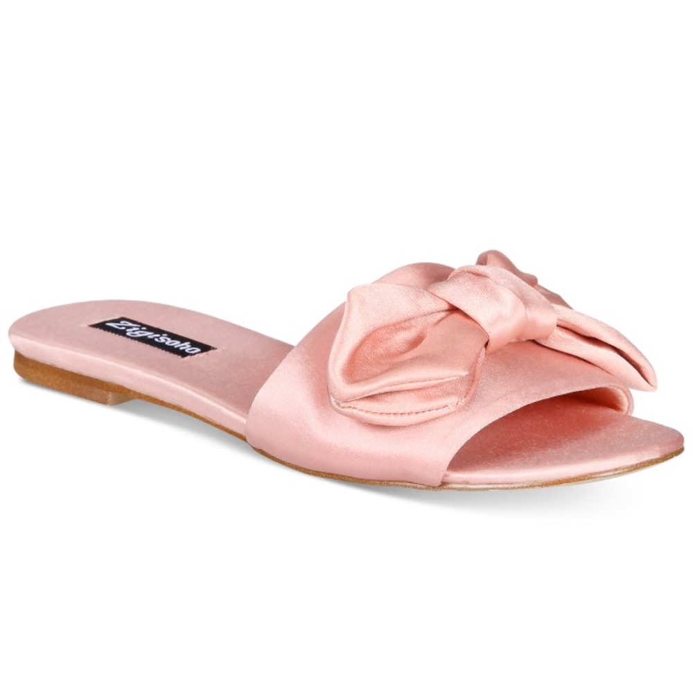 Zigi Soho pink satin slides 7.5